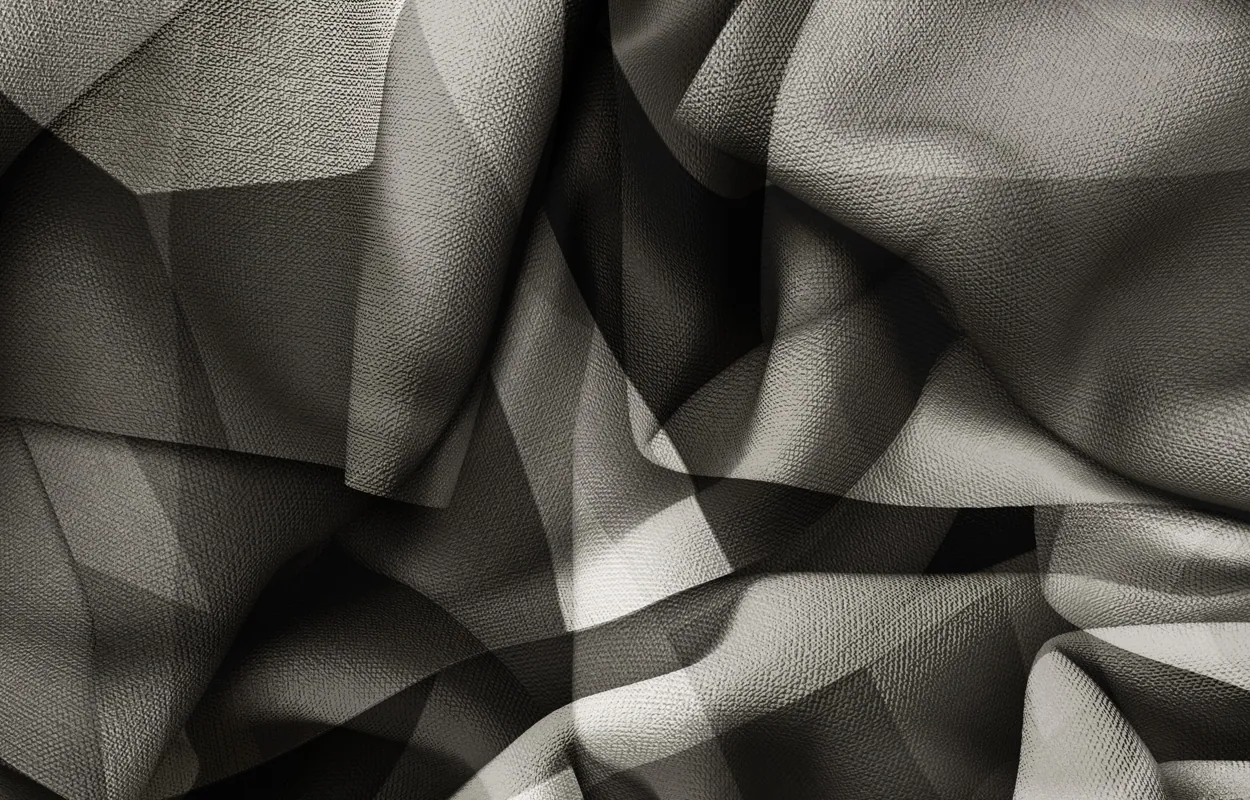 KOLLAGƎ Black, White & Grey textile fabric mock-up swatch.